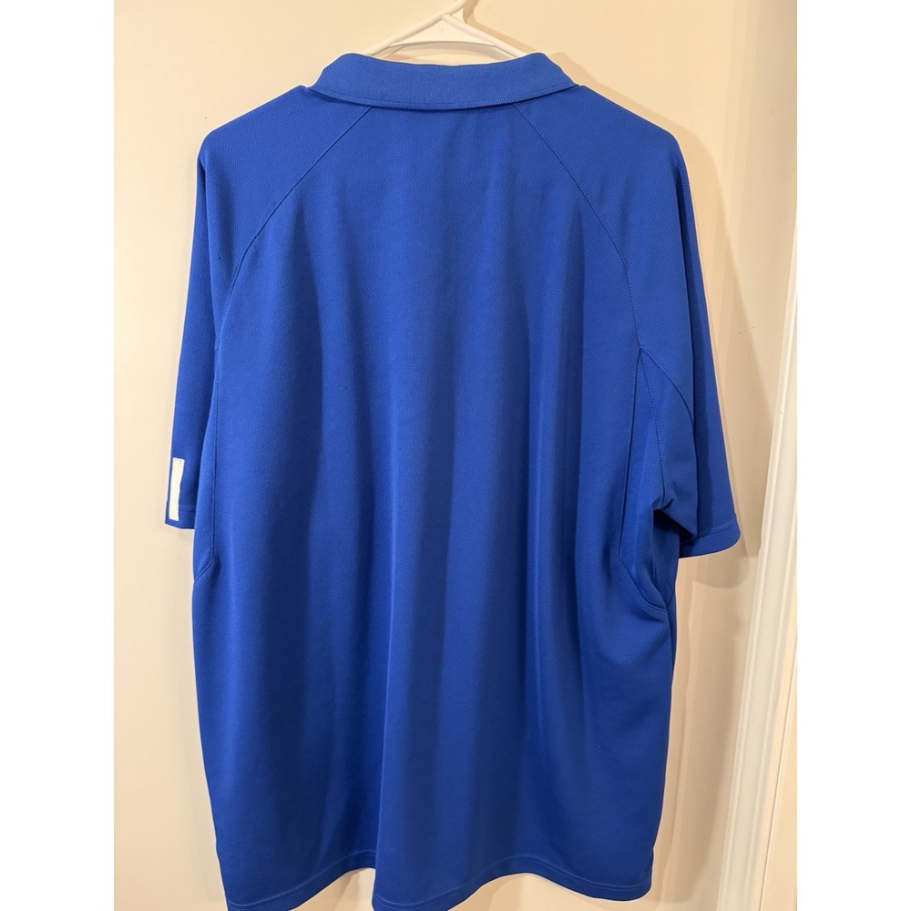 Kansas Jayhawks KU Adidas Climacool Short Sleeve Polo Shirt Men's Size XL Blue - Picture 4 of 7